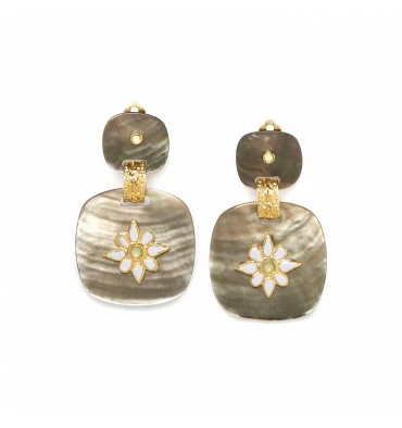 Clips Alexa En Nacre Noire, Marque Franck Herval | Bijoux Totem 3 Clips Alexa En Nacre Noire, Marque Franck Herval | Bijoux Totem