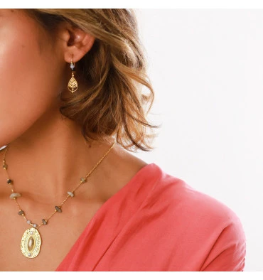 Dormeuses Goutte Barbara, Marque Franck Herval | Bijoux Totem. 4 Dormeuses Goutte Barbara, Marque Franck Herval | Bijoux Totem. – Image 2