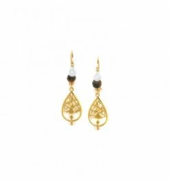 Dormeuses Goutte Barbara, Marque Franck Herval | Bijoux Totem.