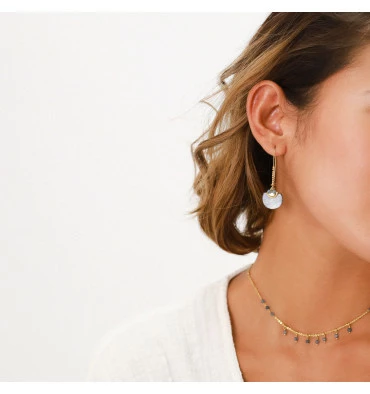 Dormeuses Grands Crochets Gwen, Marque Franck Herval | Bijoux Totem. 4 Dormeuses Grands Crochets Gwen, Marque Franck Herval | Bijoux Totem. – Image 2