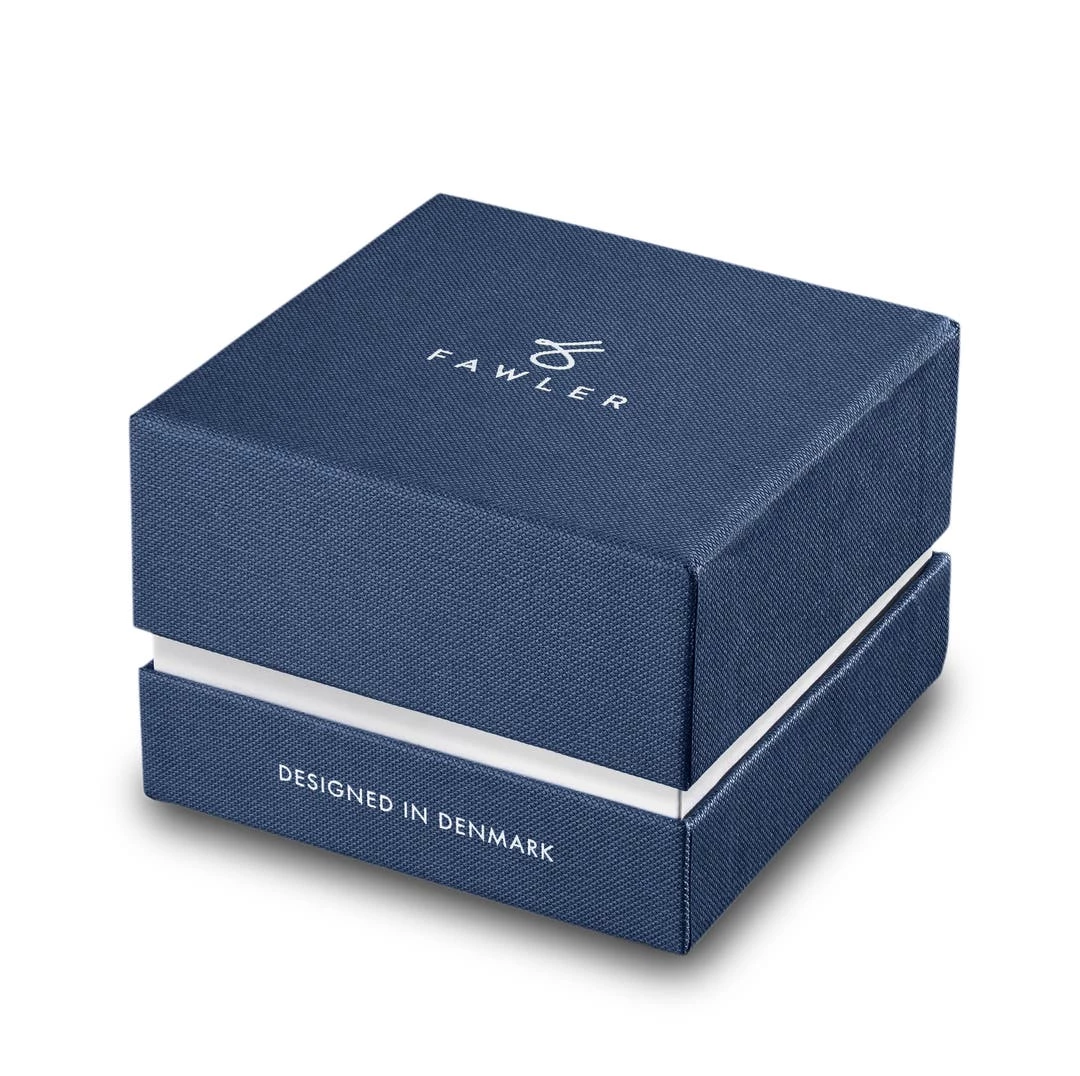 Fawler Emeritus | Montre En Acier Inoxydable à Lunette Bleue, Rouge Et Dorée 8 Fawler Emeritus | Montre En Acier Inoxydable à Lunette Bleue, Rouge Et Dorée – Image 6