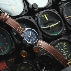 Fawler Apollo | Montre Aviateur En Acier Inoxydable Couleur Bleu Et Argent -Montres bracelet Soldes jwm apollo drop38 frank christensen 26127 1x1 23