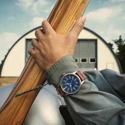 Fawler Apollo | Montre Aviateur En Acier Inoxydable Couleur Bleu Et Argent -Montres bracelet Soldes jwm apollo drop38 frank christensen 26127 1x1 25