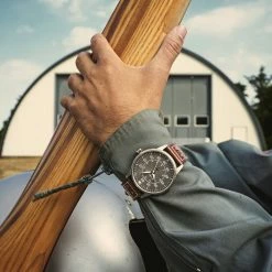 Fawler Apollo | Montre Aviateur En Acier Inoxydable Couleur Noir Et Argent -Montres bracelet Soldes jwm apollo drop38 frank christensen 26128 1x1 04