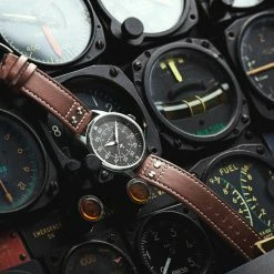 Fawler Apollo | Montre Aviateur En Acier Inoxydable Couleur Noir Et Argent -Montres bracelet Soldes jwm apollo drop38 frank christensen 26128 1x1 09