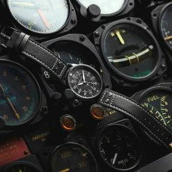 Fawler Apollo | Montre Aviateur En Acier Inoxydable Noir -Montres bracelet Soldes jwm apollo drop38 frank christensen 26129 1x1 08