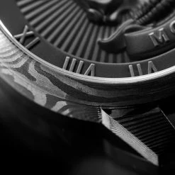 Lucleon Memento Mori | Montre à Tête De Mort En Acier De Damas 10 Lucleon Memento Mori | Montre à Tête De Mort En Acier De Damas -Montres bracelet Soldes jwm mmcc collection damaskus steel 24853 1x1 4