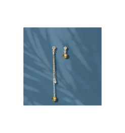 Boucles D'oreilles Sienne Vert Olive, Marque Loetma | Bijoux Totem