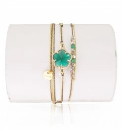 Bracelet Clover Vert Emmeraude, Marque Loetma | Bijoux Totem
