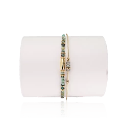 Bracelet 1/2 Jonc Demi-Turquoise, Marque Loetma | Bijoux Totem