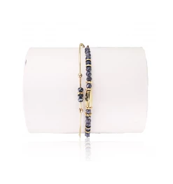 Bracelet 1/2 Jonc Demi-Saphir Bleu, Marque Loetma | Bijoux Totem