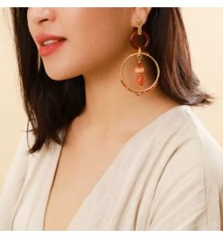 Boucles D’oreilles Agate, Marque Nature | Bijoux Totem. -Montres bracelet Soldes nature bijoux boucles d oreilles agate 1