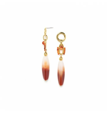Boucles D’oreilles Agate, Marque Nature | Bijoux Totem. 5 Boucles D’oreilles Agate, Marque Nature | Bijoux Totem. – Image 3