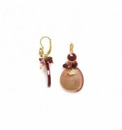 Dormeuses Grenadine Nacre, Marque Nature | Bijoux Totem -Montres bracelet Soldes nature bijoux dormeuses grenadine 1