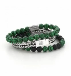 REBEL & ROSE Bracelet Matt Malachite Twist, Marque Rebel And Rose | Bijoux Totem -Montres bracelet Soldes rebel and rose bracelet matt malachite twist 1
