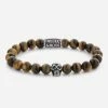 REBEL & ROSE Bracelet Skull Mixed Tiger Eye, Marque Rebel And Rose | Bijoux Totem -Montres bracelet Soldes rebel and rose bracelet skull mixed tiger eye