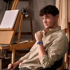 Fawler Paz | Montre Habillée Bleue à Une Seule Aiguille En Acier Inoxydable -Montres bracelet Soldes rel paz 27382 simon ccmodel 1x1 3 copy