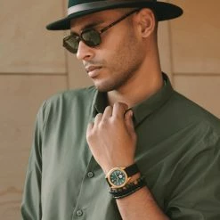 Arkai Mond | Montre Meteorite En Acier Inoxydable Couleur Vert Et Or 13 Arkai Mond | Montre Meteorite En Acier Inoxydable Couleur Vert Et Or -Montres bracelet Soldes rel rst mond watch xxxx green nathangw xxxx d