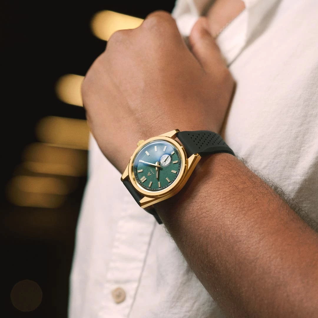 Arkai Mond | Montre Meteorite En Acier Inoxydable Couleur Vert Et Or 6 Arkai Mond | Montre Meteorite En Acier Inoxydable Couleur Vert Et Or – Image 4