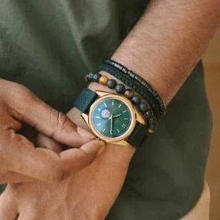 Arkai Mond | Montre Meteorite En Acier Inoxydable Couleur Vert Et Or 12 Arkai Mond | Montre Meteorite En Acier Inoxydable Couleur Vert Et Or -Montres bracelet Soldes rel rst mond watch xxxx greenu