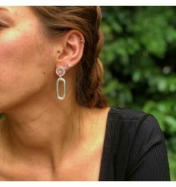 Boucles D'oreilles Maillon Argent, Marque SECRET DE CUIR | Bijoux Totem -Montres bracelet Soldes secret de cuir boucles d oreilles 4