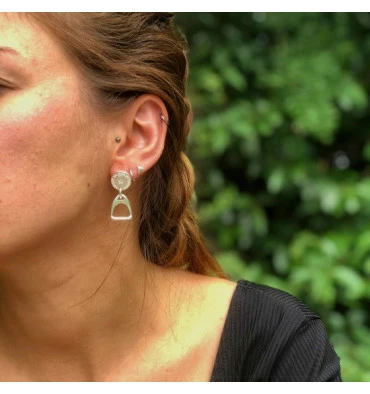 Boucles D'oreilles étrier Argent, Marque SECRET DE CUIR | Bijoux Totem 4 Boucles D'oreilles étrier Argent, Marque SECRET DE CUIR | Bijoux Totem – Image 2