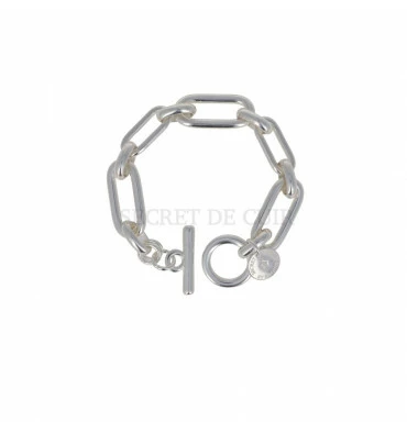 Bracelet Maillons Rectangulaires, Marque SECRET DE CUIR | Bijoux Totem. 3 Bracelet Maillons Rectangulaires, Marque SECRET DE CUIR | Bijoux Totem.