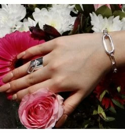 Bracelet Maillons Rectangles, Marque SECRET DE CUIR | Bijoux Totem. -Montres bracelet Soldes secret de cuir bracelet 18