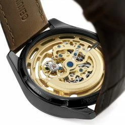 Seizmont Montre Squelette Automatique Seffren Motus -Montres bracelet Soldes seffren motus black gold brown 4