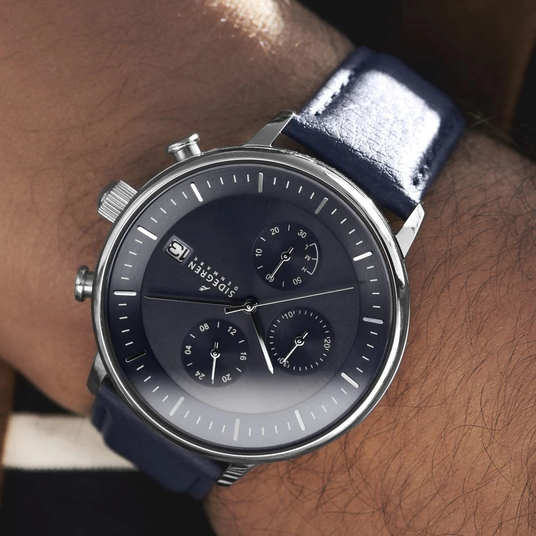 Sidegren Solis | Montre Chronographe Bleue à énergie Solaire 8 Sidegren Solis | Montre Chronographe Bleue à énergie Solaire – Image 6