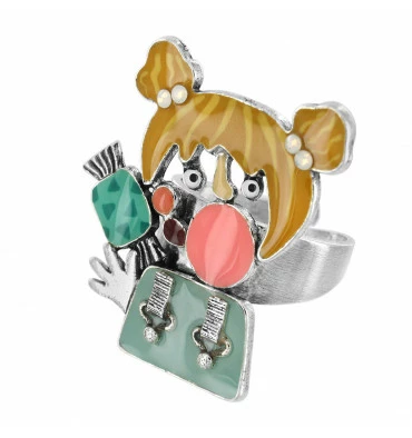 Bague Ajustable Caca Boudin, Marque Taratata Bijoux|Bijoux Totem. 3 Bague Ajustable Caca Boudin, Marque Taratata Bijoux|Bijoux Totem.