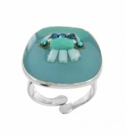 Bague Ajustable Bleue Nova, Marque Taratata Bijoux | Bijoux Totem. -Montres bracelet Soldes taratata bijoux bague nova 2
