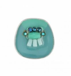 Bague Ajustable Bleue Nova, Marque Taratata Bijoux | Bijoux Totem.
