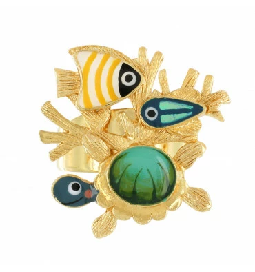 Bague Poisson Ajustable Pacific, Marque Taratata Bijoux |Bijoux Totem. 5 Bague Poisson Ajustable Pacific, Marque Taratata Bijoux |Bijoux Totem. – Image 3