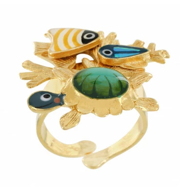Bague Poisson Ajustable Pacific, Marque Taratata Bijoux |Bijoux Totem. 6 Bague Poisson Ajustable Pacific, Marque Taratata Bijoux |Bijoux Totem. – Image 4