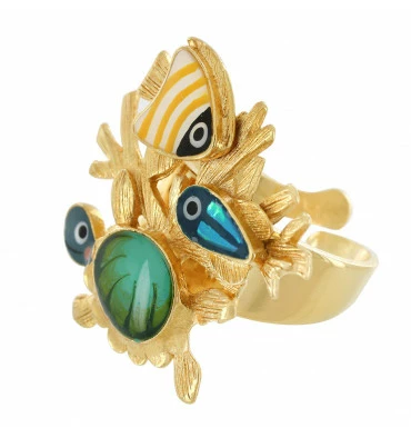 Bague Poisson Ajustable Pacific, Marque Taratata Bijoux |Bijoux Totem. 3 Bague Poisson Ajustable Pacific, Marque Taratata Bijoux |Bijoux Totem.