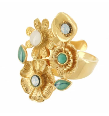 Bague Fleur Ajustable Paradis, Marque Taratata Bijoux |Bijoux Totem. 3 Bague Fleur Ajustable Paradis, Marque Taratata Bijoux |Bijoux Totem.