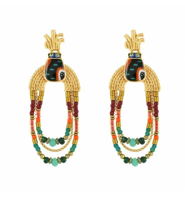 Boucles D'oreilles Awa, Marque Taratata Bijoux | Bijoux Totem 3 Boucles D'oreilles Awa, Marque Taratata Bijoux | Bijoux Totem