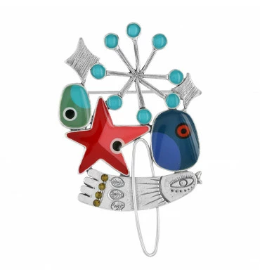 Broche Multicolore Fragment, Marque Taratata | Bijoux Totem 3 Broche Multicolore Fragment, Marque Taratata | Bijoux Totem