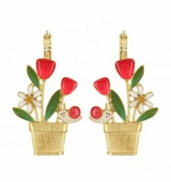 Dormeuses Basilic Taraboum, Marque Taratata Bijoux | Bijoux Totem