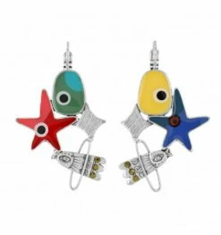 Storiatipic Dormeuses Multicolores Fragment, Marque Taratata Bijoux | Bijoux Totem