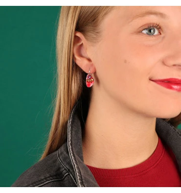 Dormeuses Roses Pile Ou Face, Marque Taratata Bijoux | Bijoux Totem 4 Dormeuses Roses Pile Ou Face, Marque Taratata Bijoux | Bijoux Totem – Image 2