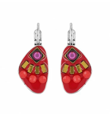 Dormeuses Roses Pile Ou Face, Marque Taratata Bijoux | Bijoux Totem 3 Dormeuses Roses Pile Ou Face, Marque Taratata Bijoux | Bijoux Totem