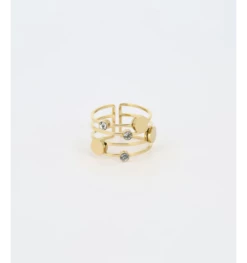 Bague Ajustable Rony Doré, Marque Zag Bijoux | Bijoux Totem