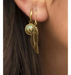 Dormeuses Feather, Marque Zag Bijoux | Bijoux Totem -Montres bracelet Soldes zag bijoux dormeuses feather 1